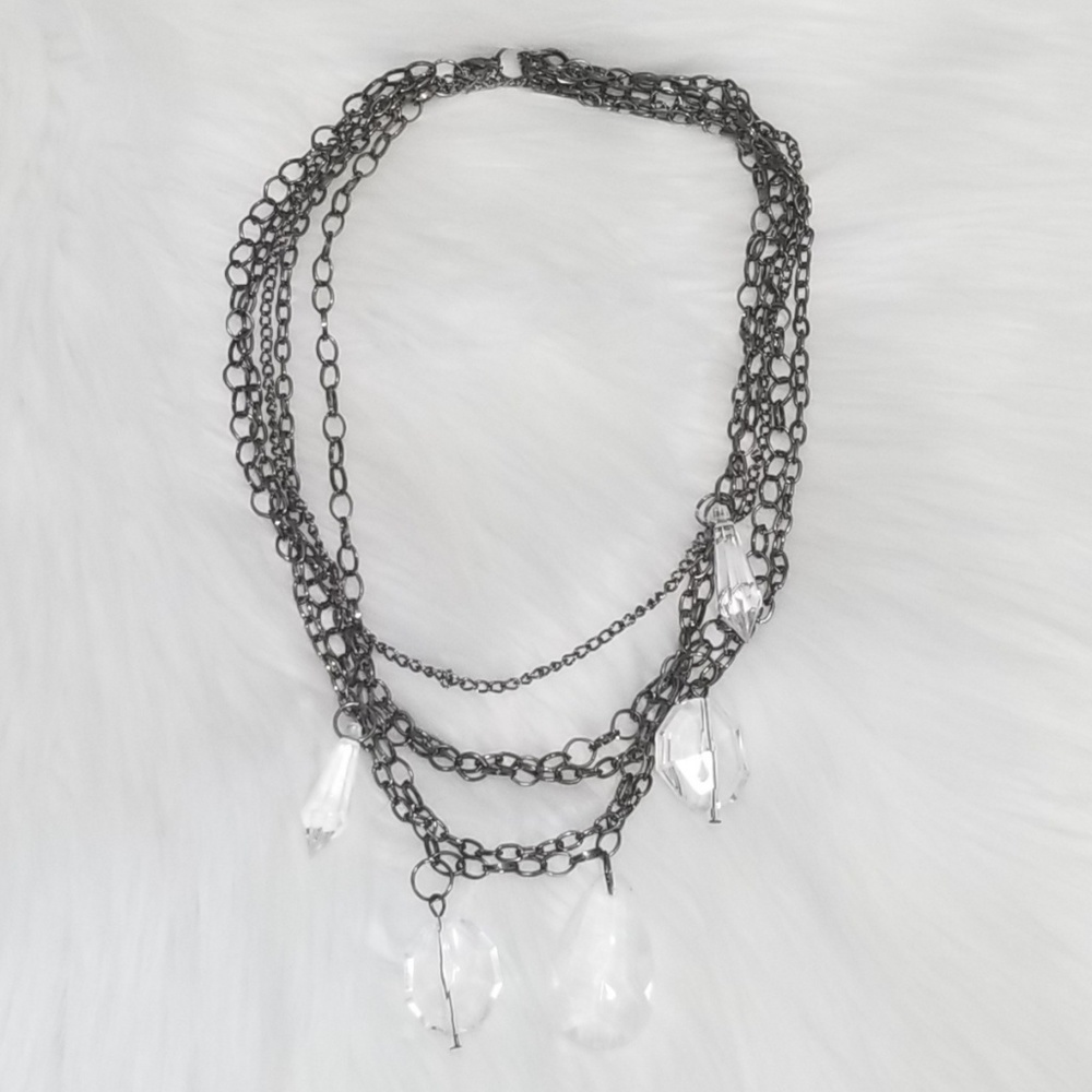 Silver Chainlink Necklace with Embellishments
